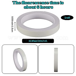 ステージ用光るペット粘着テープ 10m  階段  暗闇で光る  ホワイト  1.5cm  約10m /ロール&nbsp;AJEW-SP0002-35B-01