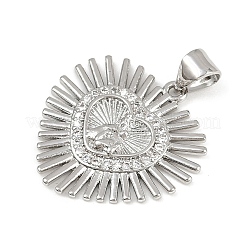Pendentifs avec zircon cubiques à micro-pavés en laiton&nbsp;KK-P323-11F-P01