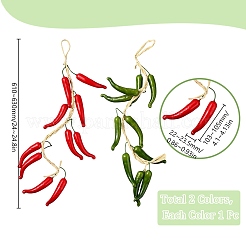 2 Stück 2 Farben Schaumstoff-Simulations-Chili-Hängedekorationen&nbsp;AJEW-GF0009-60