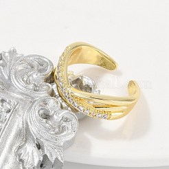 Кольца-манжеты из латуни с микропаве из кубического циркония RJEW-M028-60G