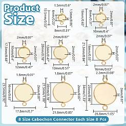 64 шт. 8 стиля кабошонов из нержавеющей стали 304 STAS-HY0001-86G