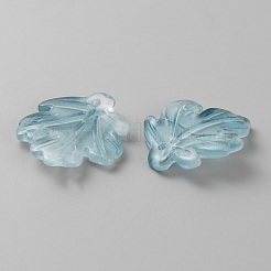 ガラスチャーム  メープルリーフチャーム  ライトブルー  22x21x3mm  穴：1.2mm&nbsp;GLAA-CJC0015-01C