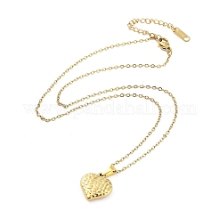 Ожерелья с подвеской в форме сердца из нержавеющей стали 304&nbsp;NJEW-G083-01D-G