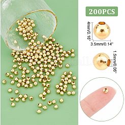 304ステンレススチールスペーサービーズ  リング  ゴールデン·ステンレス鋼色  4x1.5mm  穴：2mm  2色  50個/カラー  100個/箱&nbsp;STAS-UN0008-30