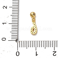 925 подвеска-шарм из стерлингового серебра с микропаве из прозрачных кубических цирконий в европейском стиле STER-A045-01G-6