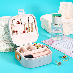 Квадратная коробка для набора ювелирных изделий из искусственной кожи AJEW-TAC0014-13D