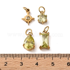 4 pendentif en acier inoxydable 304 et verre&nbsp;GL-CBAC8BB-01G-11