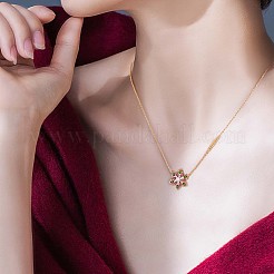 Collier pendentif flocon de neige de noël en zircone cubique colorée&nbsp;JN1053A