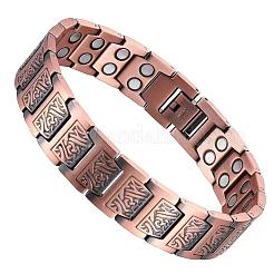 Ретро-браслеты из цинкового сплава с магнитотерапевтическими звеньями для мужчин&nbsp;FS-WG8FDED-01