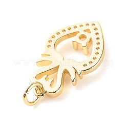 Латунные микропаве прозрачные подвески с фианитом&nbsp;ZIRC-P094-07G-RS