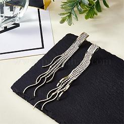 Boho nappa lampadario orecchini cubic zirconia orecchini lunghi orecchini pendenti in cristallo orecchini lunghi a catena lunga orecchini nappa con strass lunghi per le donne&nbsp;JE1070A