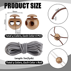 24 шт. 4-х цветные пластиковые шнуровые замки DIY-PH0031-52