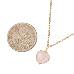 Подвеска в форме сердца из натурального розового кварца&nbsp;NJEW-JN05779-01