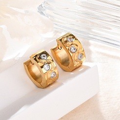 Серьги-кольца из нержавеющей стали 304 с эффектом полировки из кубического циркония EJEW-M001-26G-B