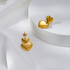 Стильные серьги-гвоздики в форме сердца из нержавеющей стали BA0238