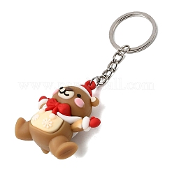 10 porte-clés pendentif en plastique PVC sur le thème de Noël&nbsp;KEYC-JKC00934