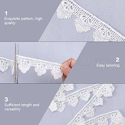 15 ярд молочного волокна с вышивкой и цветочным кружевом OCOR-CY0001-55