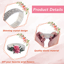 Пластиковые и стразы эластичные браслеты AJEW-WH20064-05