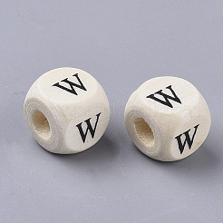 Bedruckte Naturholzperlen&nbsp;LS-WOOD-T026-001W
