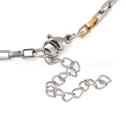 Браслеты из нержавеющей стали с прямоугольными звеньями для женщин и мужчин&nbsp;LS-BJEW-M319-01A-GP