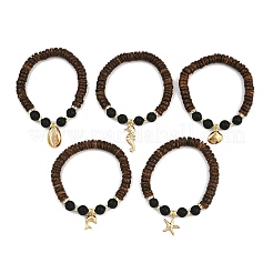 5 шт. браслеты с подвесками в морском стиле из нержавеющей стали 304 BJEW-JB12403