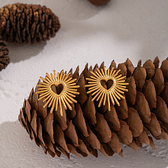 Серьги-гвоздики из нержавеющей стали 304 в форме полого сердца&nbsp;CV0241