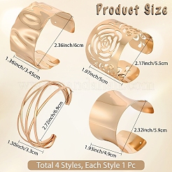 4шт 4 стиля браслетов из сплава и железа для женщин&nbsp;BJEW-CY0001-01