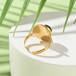 Овальные кольца из натуральных и синтетических драгоценных камней&nbsp;RJEW-Q004-01G