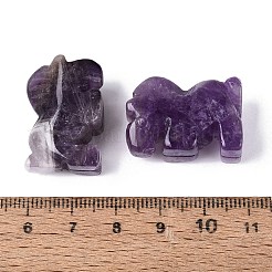 天然アメジストの馬の置物  風水エネルギーストーンギフト、自宅、オフィス、デスクトップの装飾用  25.5~27x17.5~20x11~13mm&nbsp;DJEW-N005-01L