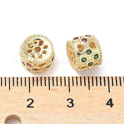 Латунные микро проложить кубического циркония бусы KK-A254-21G