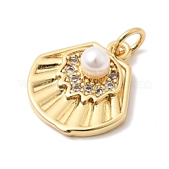 Pendenti in zirconi cubici trasparenti in micro pavè di ottone&nbsp;KK-Z160-17G-02