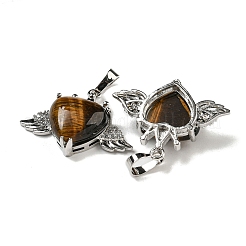 Натуральный тигровый глаз с подвесками из прозрачного циркония G-G133-02P-24