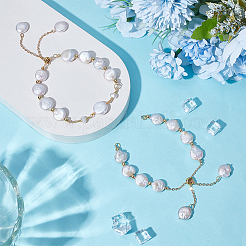 Изготовление браслета-слайдера из 2 натурального жемчуга Кеши&nbsp;BJEW-UN00020