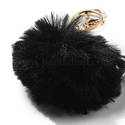 ハロウィン合金キーホルダー  PU合成皮革と豪華なポンポン付き  バット  ブラック  15.35cm&nbsp;KEYC-M023-03C