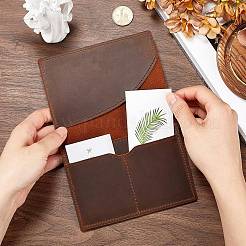 Прямоугольная кожаная обложка для путешествий на паспорт AJEW-WH20007-02B