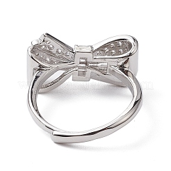 Реечное покрытие латунь микро паве кубический цирконий регулируемые кольца&nbsp;RJEW-H224-04P