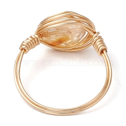 Кольца с натуральным розовым кварцем RJEW-JR00802