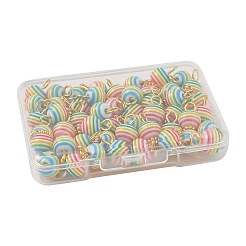 50 шт. подвески из прозрачной смолы в полоску&nbsp;PALLOY-FS00041-01