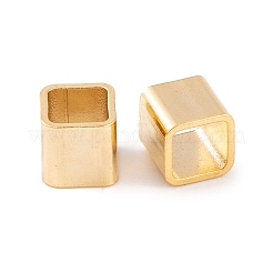 304ステンレススチールヨーロピアンビーズ  大穴ビーズ  キューブ  ゴールドカラー  5x5x5mm  穴：4x4mm&nbsp;FIND-Q103-05C-G