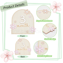 Карточки с ежемесячными вехами для ребенка из цветочного дерева с точками клея DIY-WH0569-42
