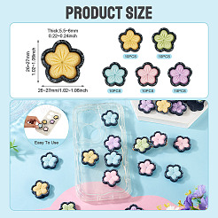 50 Stück 5 Farben Sakura undurchsichtige Harz-Cabochons&nbsp;CRES-TA0001-74