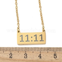 Halsketten mit Anhänger aus 304 Edelstahl mit der Zahl 11:11&nbsp;NJEW-NH0002-01G-06