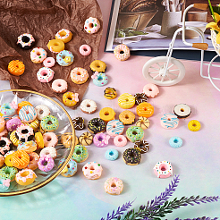 96шт 24 вида непрозрачных полимерных кабошонов для пончиков RESI-TA0001-64