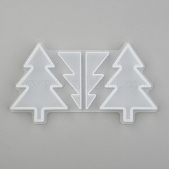 クリスマスツリーストロートッパーシリコンモールド装飾  ストローアタッチメントエポキシレジンキャストモールド  DIYクラフト作り用品用  ホワイト  69x124x1mm  インナーサイズ：45~63.5x17~45mm&nbsp;X-DIY-J003-14