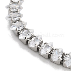 Браслеты-слайдеры из латуни с прозрачным кубическим цирконием и конским глазом BJEW-B094-06A-P