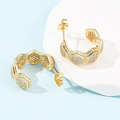 Латунные микро проложить серьги стержня кубического циркония&nbsp;EJEW-B153-03G