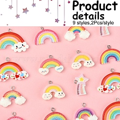 18 шт. 9 цвета непрозрачные подвески из смолы RESI-FS0001-90