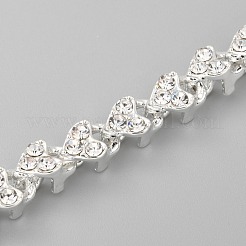 Lega braccialetti di collegamento del cuore&nbsp;BJEW-Z009-01S