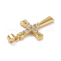 Латунные микропаве прозрачные подвески с фианитом ZIRC-A021-12G