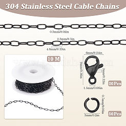 10 м ионного покрытия (IP) из нержавеющей стали 304 с цепочками-скрепками с 50 открытыми соединительными кольцами и 20 карабинами-лобстерами FIND-SC0012-56C